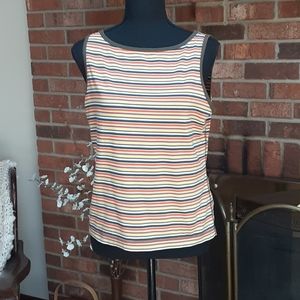 Jones New York Sport Striped Sleeveless  Top